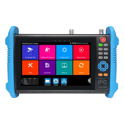 Tester de Video Profesional / Pantalla Táctil IPS 7" / 4K/8K H.265 / IP/HD/Analógico / TVI/CVI/AHD/CVBS / PoE 24W / TDR / HDMI 1080p / Autonomía 10 h