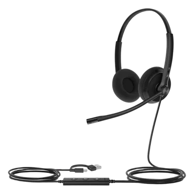 Auriculares USB / Cancelación de Ruido con IA y ANC Híbrido / Certificación Microsoft Teams Premium / Altavoz 35 mm HD / USB-C/A Plug-and-Play / Indicador LED de Ocupado