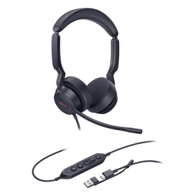 Auriculares USB Profesionales / Cancelación de Ruido con IA / Altavoz 35 mm / USB-C/A Plug-and-Play / 20 Hz - 20 kHz