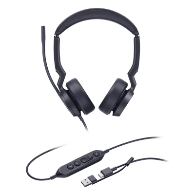 Auriculares USB Profesionales / Cancelación de Ruido con IA / Altavoz 35 mm / USB-C/A Plug-and-Play / 20 Hz - 20 kHz