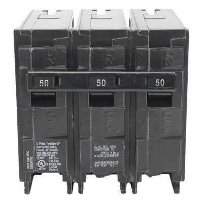 Interruptor Automático Enchufable / 3 Polos / 50A / 240V AC / 10 kA / Tipo QP