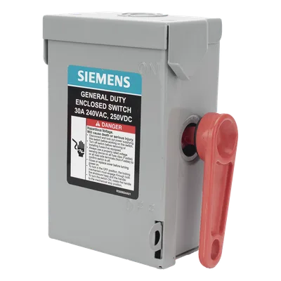 Interruptor de Seguridad / 240Vca / 2 Polos / 30A / NEMA 1 / Sin Portafusibles / 10k-100k AIC
