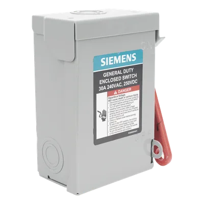 Interruptor de Seguridad / 240Vca / 2 Polos / 30A / NEMA 1 / Sin Portafusibles / 10k-100k AIC