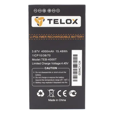 Batería Li-Ion / 4000 mAh / 3.8 VCC / 13.68 Wh / Carga 4.35 VCC