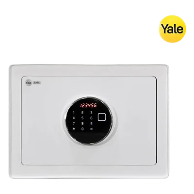 Caja Fuerte Electrónica / Apertura Biométrica, Código y Llave / Puerta Acero 4 mm / 2 Bulones 20 mm / 50 Huellas / Alarma Intrusión / Luz Interna LCD