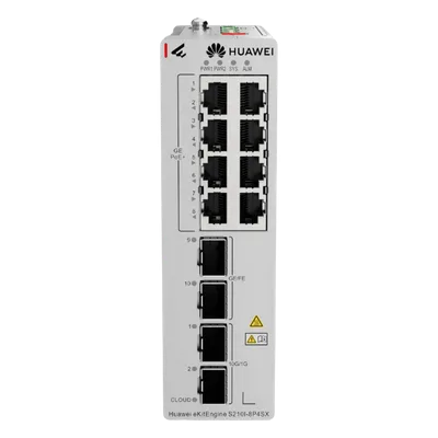 Switch Industrial PoE+ / 8 Puertos Gigabit / 2 SFP + 2 SFP+ 10G / Riel DIN / Redundancia 1+1 / -40 a 75°C / IP40
