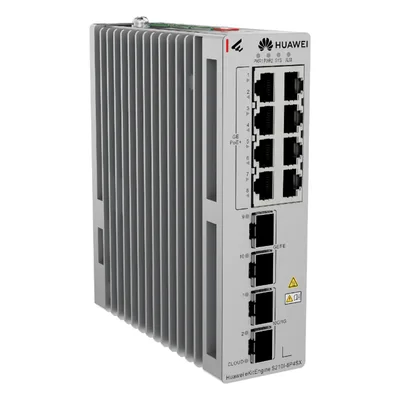 Switch Industrial PoE+ / 8 Puertos Gigabit / 2 SFP + 2 SFP+ 10G / Riel DIN / Redundancia 1+1 / -40 a 75°C / IP40