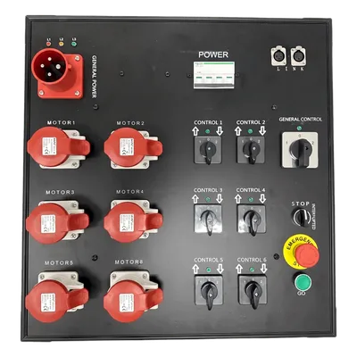 Controlador de Polipastos Eléctricos / 6 Canales / Trifásico 110V AC 60Hz / Control Directo / Chasis Metálico Touring-Grade