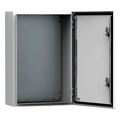 Gabinete de Pared Exterior / IP66 NEMA 4/12/13 / IK10 / Acero 1.5 mm / 250 x 200 x 155 mm / Bisagras Ocultas 130°