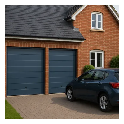Puerta de Garage / Línea Central / Acabado Deluxe / Color Gris / 10x9 pies / Aislada / Estilo Americano