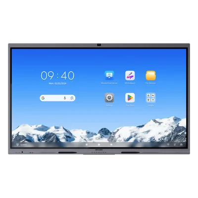 Pantalla Interactiva Touch / 86" 4K UHD / Android 16 Certificado EDLA / 50 Puntos Táctiles / Cámara Web 8 MP / Audio 70 W / NFC