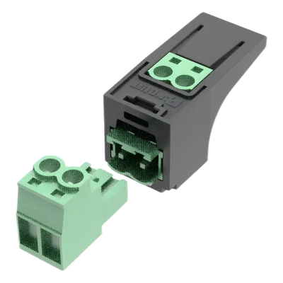 Conector Eléctrico Mini-Com / Compatible 26-12 AWG / Cable FMPS / Diseño Compacto / Color Verde