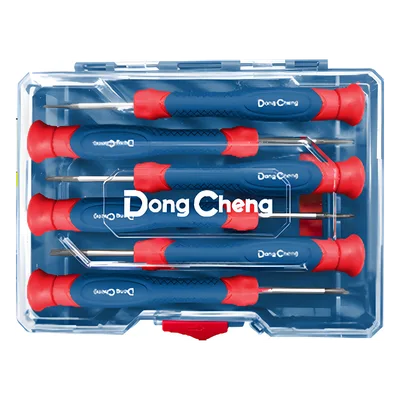 Juego de Desarmadores de Precisión / 6 Piezas / Puntas Planas y Phillips / Mangos Ergonómicos Antideslizantes / Acero CR-V / Estuche Organizador