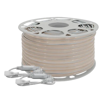 Manguera LED Luminosa / Resina Transparente IP65 / 50 m / 110V CA 4.2 A / 500 W / 6500 K / 164 pies / Corte cada 100 cm