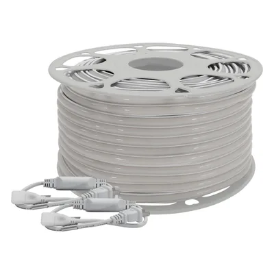 Manguera LED Luminosa / Resina Transparente IP65 / 50 m / 110V CA 4.2 A / 500 W / 6500 K / 164 pies / Corte cada 100 cm
