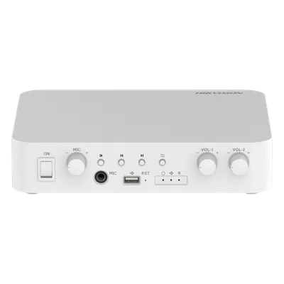 Amplificador de Audio IP / 80 W / 2 Zonas 40 W / 100V/70V / Bluetooth / USB / RCA / Micrófono / Spotify / Control Web