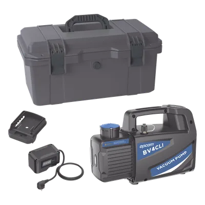 Bomba de Vacío Inalámbrica / 18V Ion-Litio / Vacío Total 160 microns / Caudal 4 CFM (114 L/min) / Capacidad Aceite 330 ml / Peso 4.5 kg / 14.8 ft / Compatible AEG-RIDGID-Milwaukee / Autonomía 45-60 mi