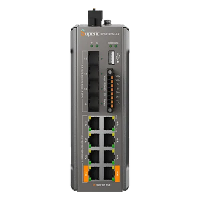 Switch PoE Industrial L2+ / 8 Puertos Gigabit PoE / 4 Puertos SFP 10G / Capacidad 96 Gbps / Presupuesto PoE 240 W / Rango -40 a 75 °C (-40 a 167 °F) / Sin Ventilador