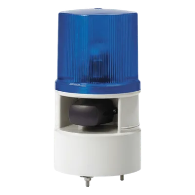 Baliza LED con Sirena / 5 Tonos 105 dB / 4 Patrones Destello / 110-220 VCA / Azul / IP Industrial