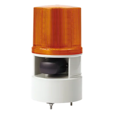 Baliza Indicadora Industrial / LED Ámbar / Sirena 105 dB / 5 Tonos / 4 Patrones / 12-24 VCD / IP Resistente a Vibraciones