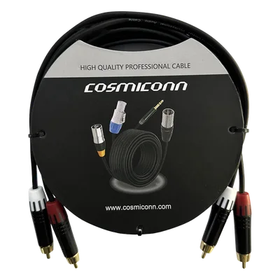 Cable 2 RCA x 2 RCA / Conectores Negros / Diferenciador Color Blanco y Rojo / 3 m (9.84 ft)