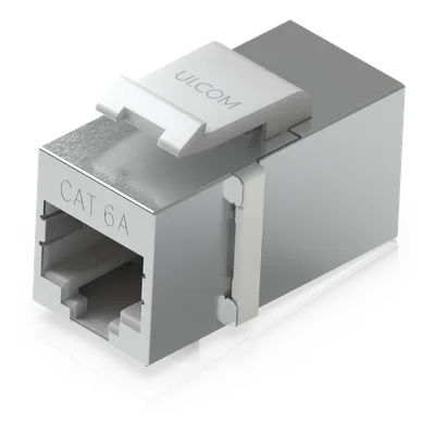 Acoplador Keystone / Cat6A Pasante / 10 Gbps / PoE / Snap-In / Paquete 12 Piezas