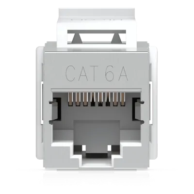Acoplador Keystone / Cat6A Pasante / 10 Gbps / PoE / Snap-In / Paquete 12 Piezas