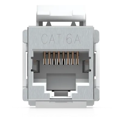 Acoplador Keystone / Cat6A Pasante / 10 Gbps / PoE / Snap-In / Paquete 12 Piezas