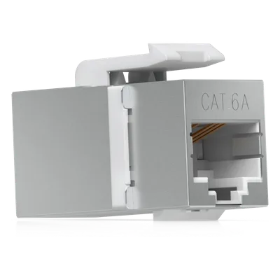 Acoplador Keystone / Cat6A Pasante / 10 Gbps / PoE / Snap-In / Paquete 12 Piezas
