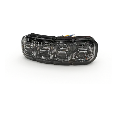 Luz Perimetral Flexible / 8 LED Rojo/Azul / Montaje Curvo 72° / 12-24 V DC / Cubierta de Silicona Transparente
