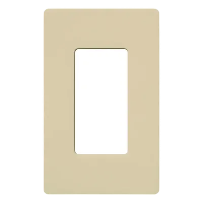 Placa de Pared / 1 Espacio / Diseño Sin Tornillos Visibles / Color Marfil / Compatible con Atenuadores, Switches y Controles Pico