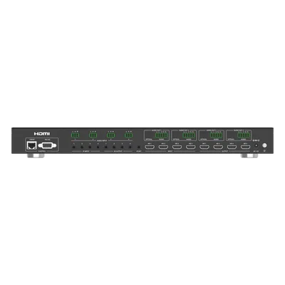Switch Matrix HDMI / 4x4 / 18 Gbps / 4K@60Hz / HDCP 2.2 / TCP-IP y RS-232 / Audio LPCM y Dolby True HD / Conectores Phoenix