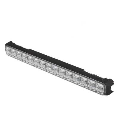 Luz Auxiliar LED / 45 LEDs Tricolor Rojo/Azul/Blanco / 12-24 VDC / Lente Transparente / SAE / 11.42" / Halo Rojo Multifuncional
