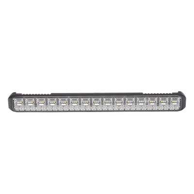 Luz Auxiliar LED / 45 LEDs Tricolor Rojo/Azul/Blanco / 12-24 VDC / Lente Transparente / SAE / 11.42" / Halo Rojo Multifuncional