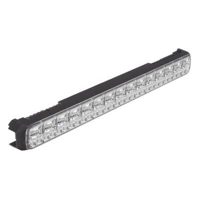Luz Auxiliar LED / 45 LEDs Tricolor Rojo/Azul/Blanco / 12-24 VDC / Lente Transparente / SAE / 11.42" / Halo Rojo Multifuncional