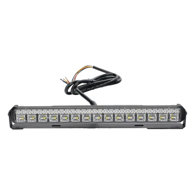 Luz Auxiliar LED / 45 LEDs Tricolor / 11.42" / Lente Transparente / SAE / 12-24 VDC / Halo Rojo