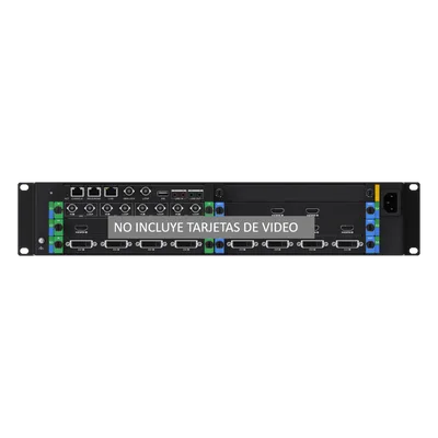 Controlador de Video Wall / 6 Slots Hot-Swappable / 2U Rack / 16 Canales 4K UHD / Genlock Sync / 8 Videowalls / LCD Táctil 4.5"