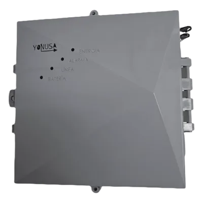 Energizador Perimetral / 10,000 Volts / 10,000 m (32,808 ft) Lineales / Alimentación AC 127-220V o Solar / Control Remoto RF 433 MHz / Respaldo Batería 5 Días