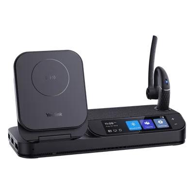 Auricular Bluetooth Mono / Cancelación de Ruido 4-Mic Beamforming / Estación Táctil 3" / Carga Inalámbrica Qi / 10h Autonomía + 20h Extra / 18g Ultra Ligero / Conexión Simultánea PC-Teléfono-Smartphon