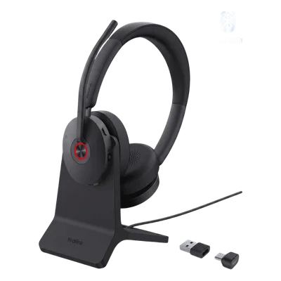 Auriculares Bluetooth UC / ANC Híbrida / 6 Micrófonos / 65 Horas / Alcance 50 m (164 ft) / USB-C & A