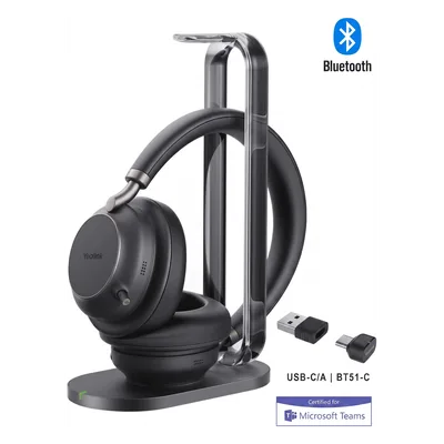 Auriculares Bluetooth Profesionales / Cancelación Activa de Ruido 35 dB / Bluetooth 5.3 / Alcance 45 m (147.6 ft) / Autonomía 40 Horas / 5 Micrófonos Acoustic Shield