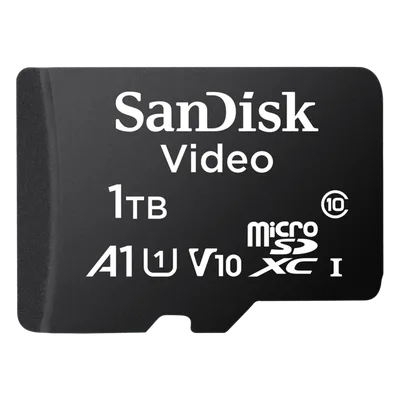 Memoria microSD / 1TB (1024GB) / Alta Resistencia / Videovigilancia 24/7 / Clase 10 / -25°C a 85°C / 3.28 pies