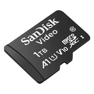 Memoria microSD / 1TB (1024GB) / Alta Resistencia / Videovigilancia 24/7 / Clase 10 / -25°C a 85°C / 3.28 pies