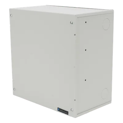 Gabinete Metálico de Resguardo / 26 x 15 x 26 cm / Lámina Frío Calibre 22 / Cerradura Frontal / 4 Accesos de Cableado / Interior / Blanco