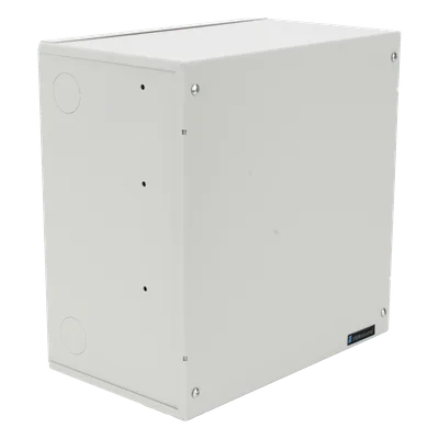 Gabinete Metálico de Resguardo / 26 x 15 x 26 cm / Lámina Frío Calibre 22 / Cerradura Frontal / 4 Accesos de Cableado / Interior / Blanco