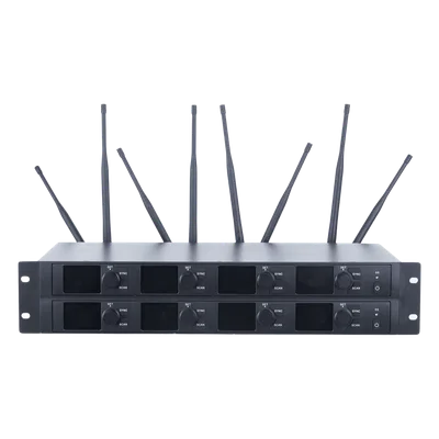 Receptor Inalámbrico / 8 Canales / U-Band 540-690 MHz / Modulación PI/4-DQPSK / Pantalla TFT-LCD 2.2" / Salida Balanceada y Desbalanceada / Encripción de Audio