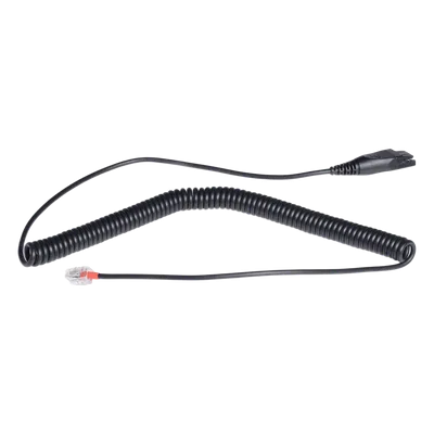 Cable QD a RJ9 / Audio HD / Conexión Diademas a Teléfonos de Escritorio / Anti-enredos / Uso Intensivo