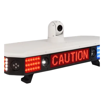 Sistema de Luces de Emergencia para Vehículos Policiales / 8 Cámaras HD AI / PTZ 30x / 6 TOPS / 4G/5G / Sirena 100W / Pantalla LED / RGB 20,000 h