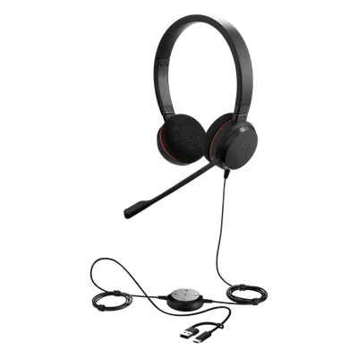 Headset Profesional / Cancelación de Ruido Avanzada / USB-A y USB-C / Certificación Microsoft Teams / Bocinas 28 mm / Plug-and-Play UC