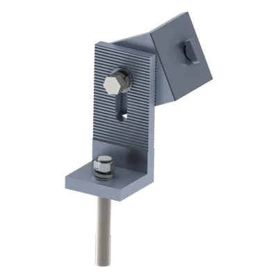 Soporte L para Riel / Techo de Concreto / Aluminio Anodizado / 40x40x90 mm / Tornillo 30 mm Incluido